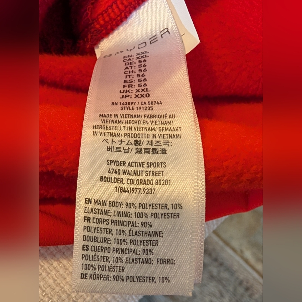 Spyder Men's Two Tone Red 1/4 Quarter Zip Weather Resistant Pullover Jacket XXL - Picture 14 of 14